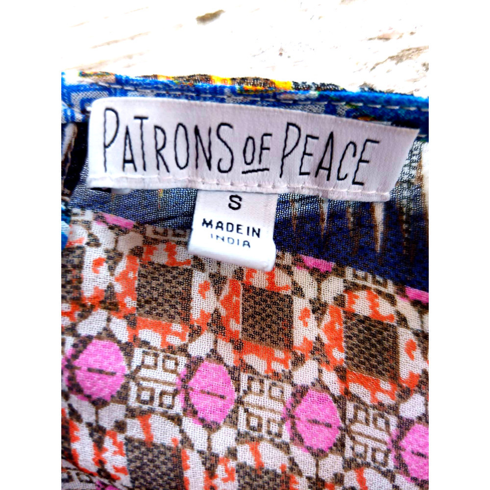 Patrons of Peace Boho Tribal Sheer Split Back Top - Picture 9 of 9